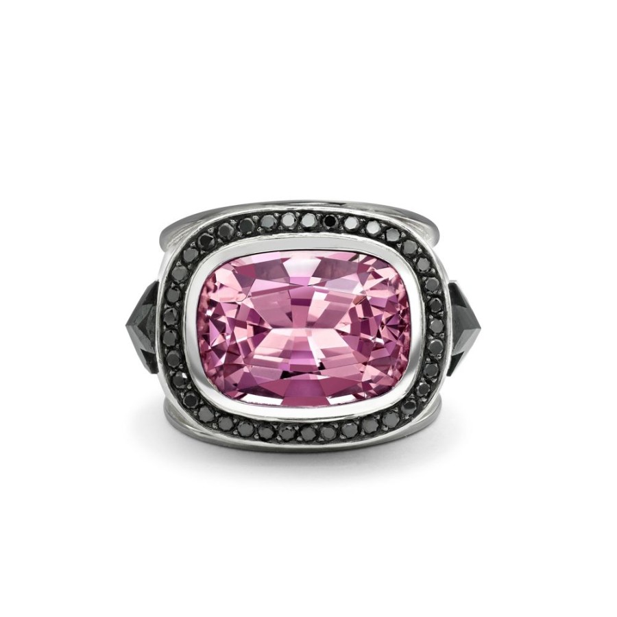 Jewellery Theo Fennell | Morganite & Black Diamond Knights Ring