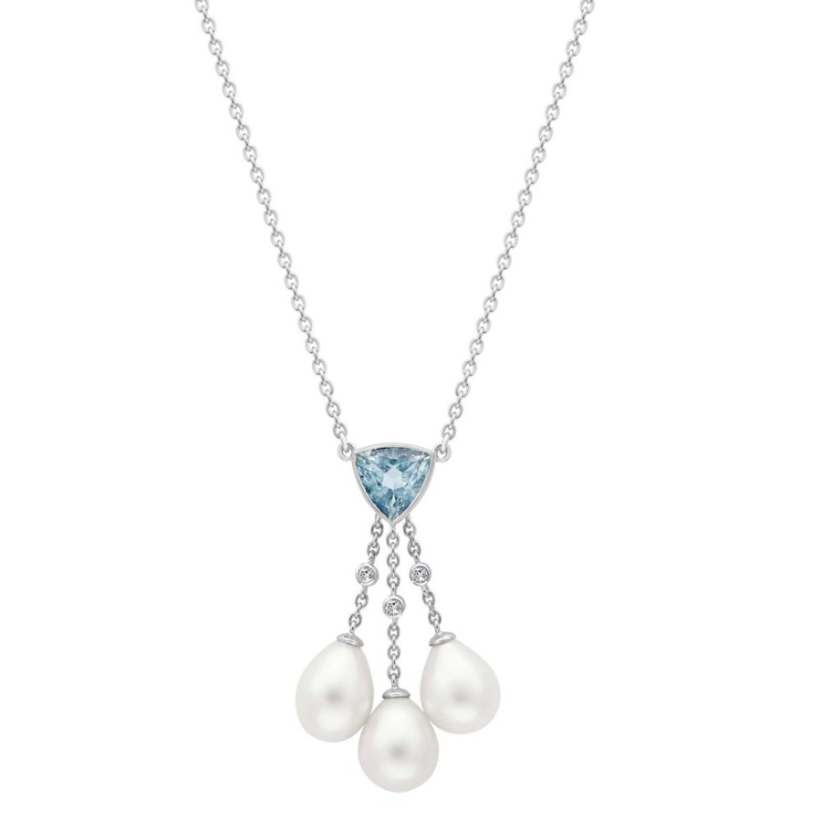 Jewellery Theo Fennell | Aquamarine & Pearl Waterfall Necklace