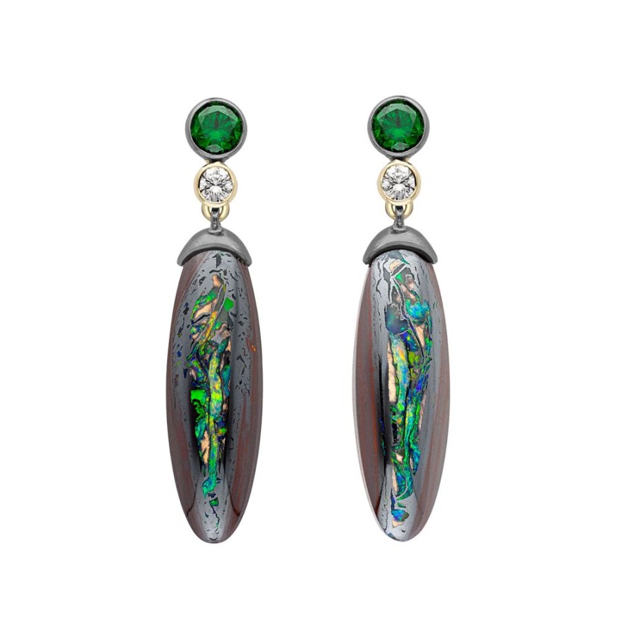 Jewellery Theo Fennell | Demantoid Garnet And Opal Drop Earrings