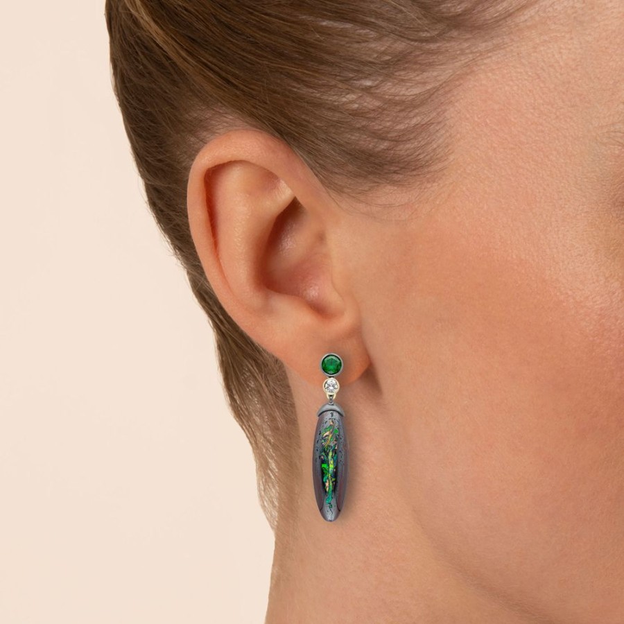 Jewellery Theo Fennell | Demantoid Garnet And Opal Drop Earrings