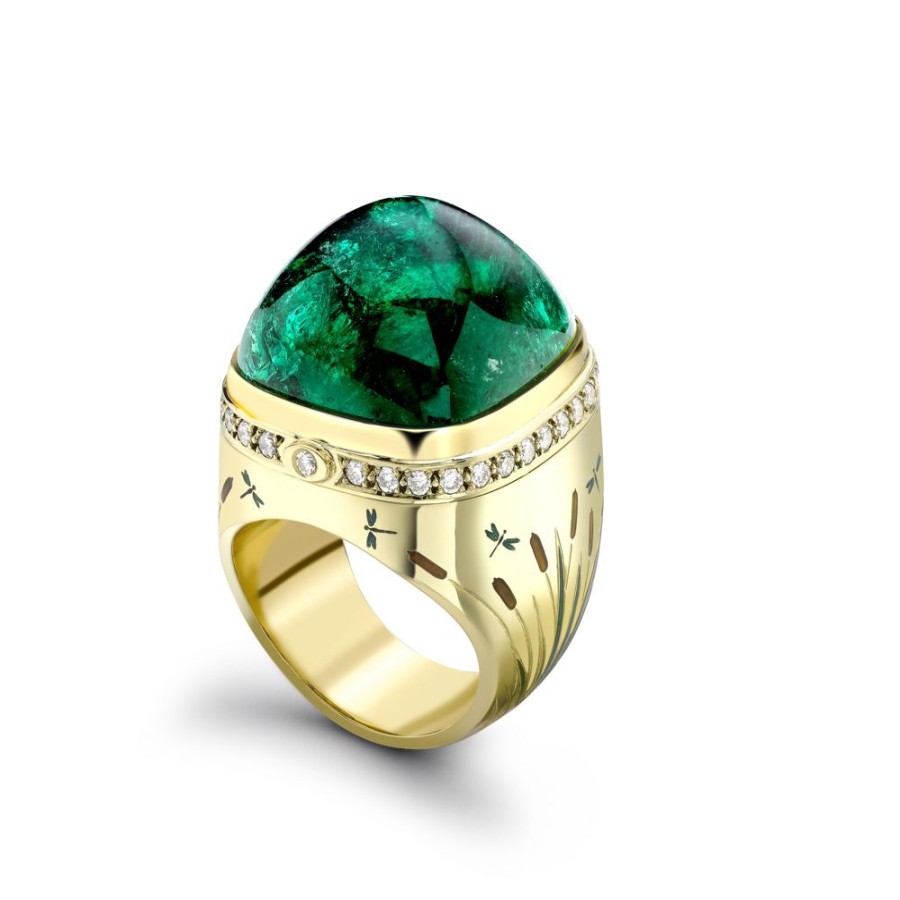 Jewellery Theo Fennell | Emerald Kissing Frogs Opening Ring