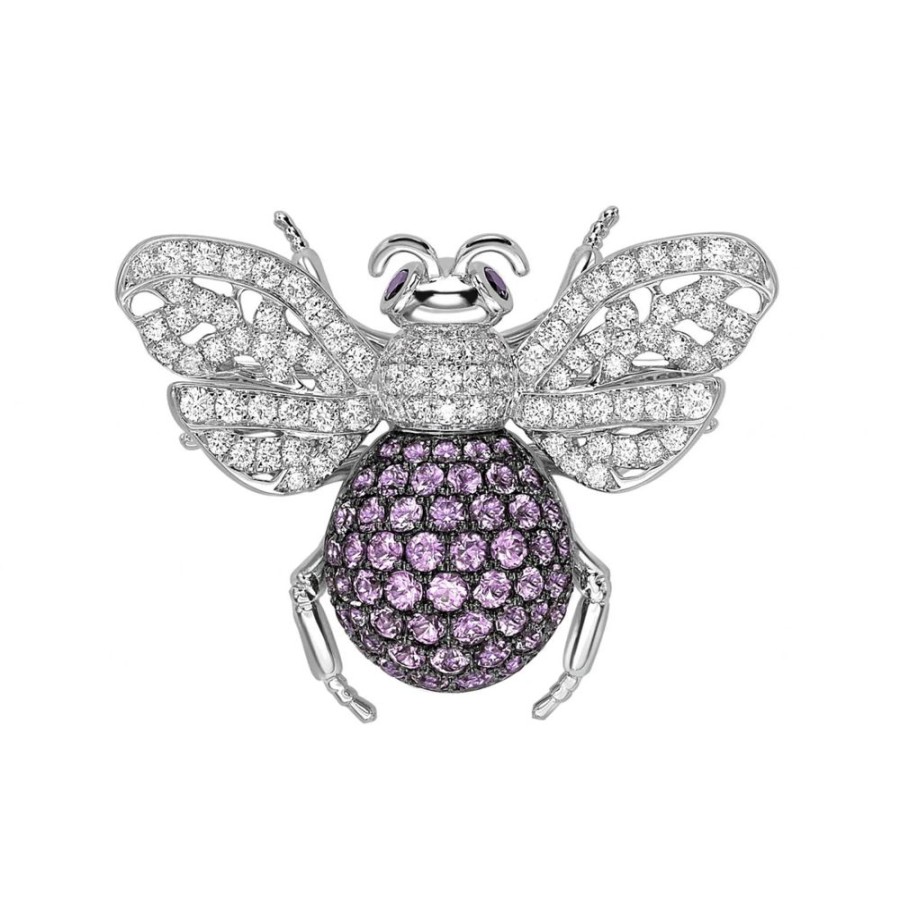 Jewellery Theo Fennell | Purple Sapphire Medium Bee Brooch