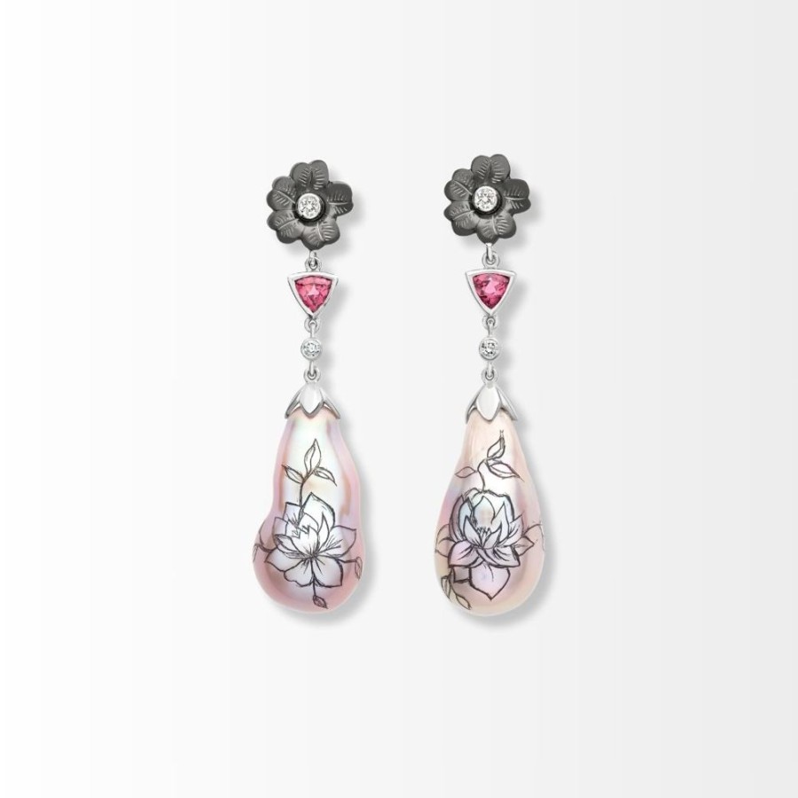 Jewellery Theo Fennell | Scrimshaw Pearl Drop Earrings