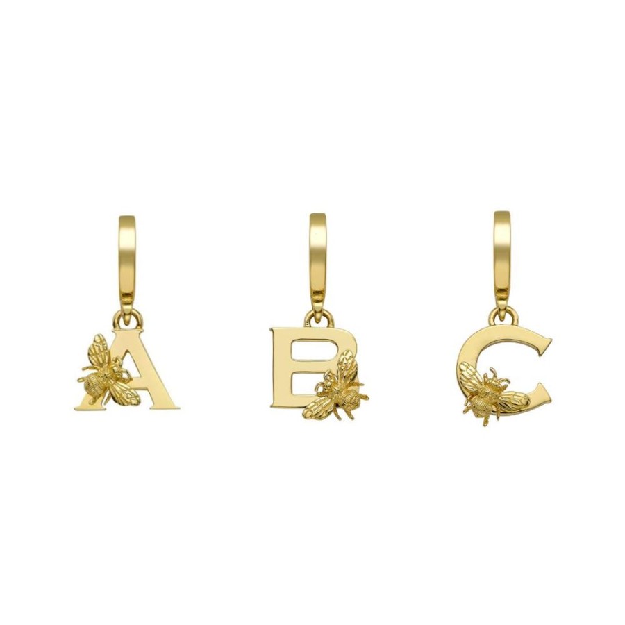 Jewellery Theo Fennell | Yellow Gold Letter Charm With Bee Motif