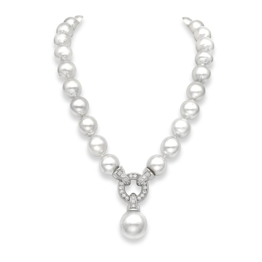 Jewellery Theo Fennell | South Sea Pearl Necklace With Diamond Link Clasp