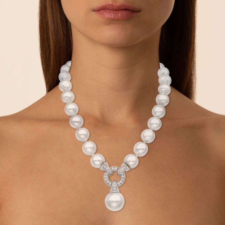 Jewellery Theo Fennell | South Sea Pearl Necklace With Diamond Link Clasp