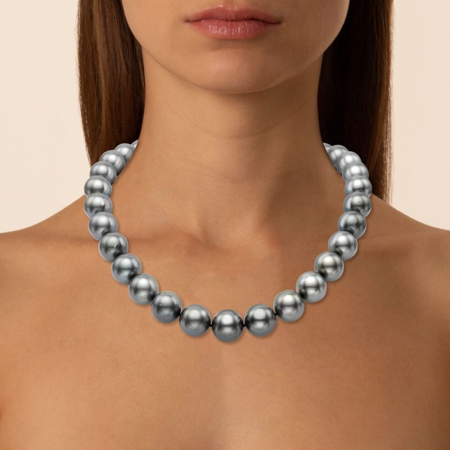 Jewellery Theo Fennell | Tahitian Pearl Row 18 Necklace With Diamond Clasp