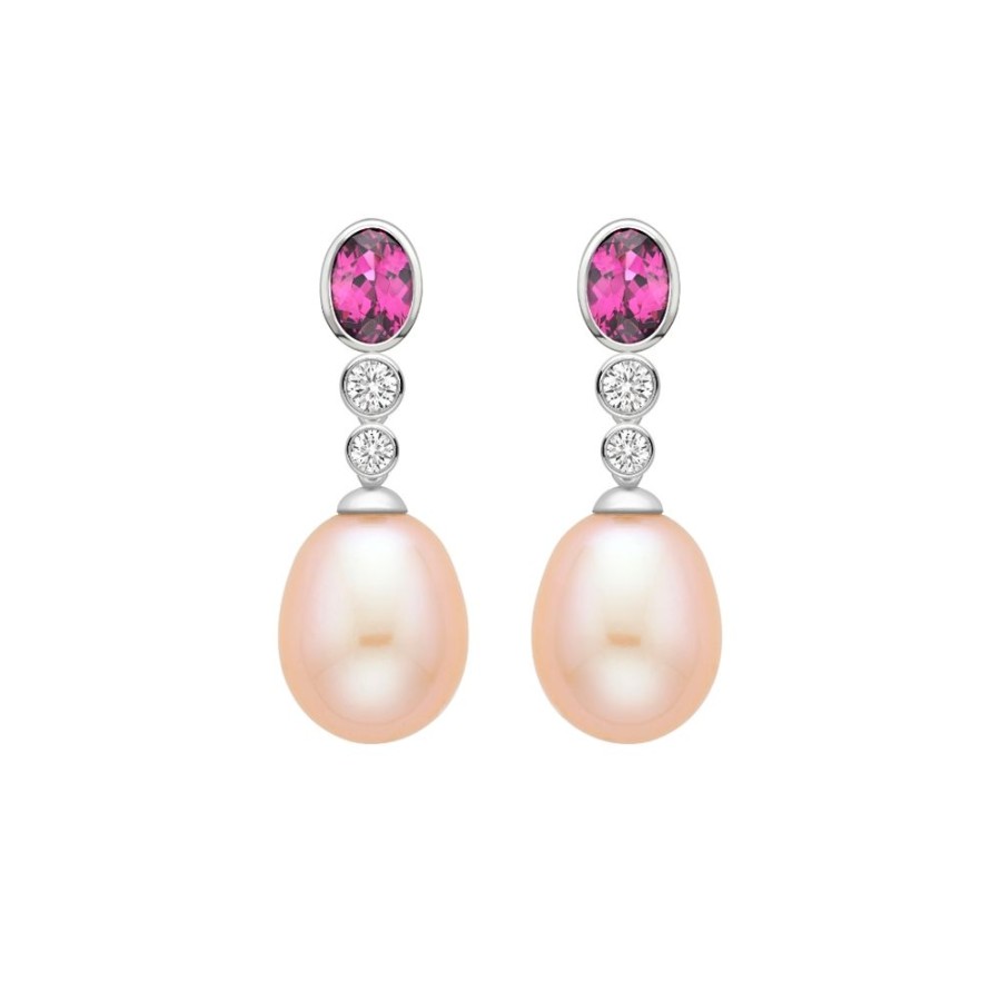 Jewellery Theo Fennell | Purple Garnet And Diamond Pearl Drop Earrings