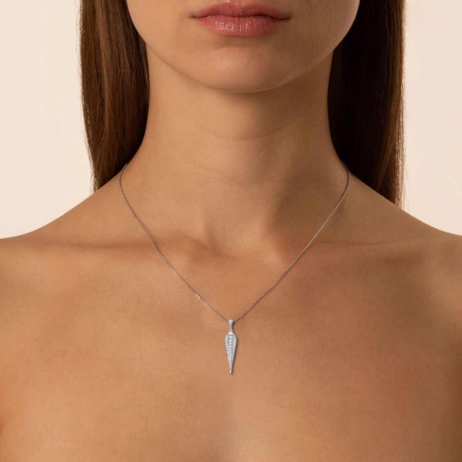 Jewellery Theo Fennell | Quiver White Gold & Diamond Small Necklace