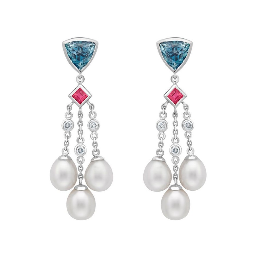 Jewellery Theo Fennell | Topaz & Rubellite Waterfall Earrings