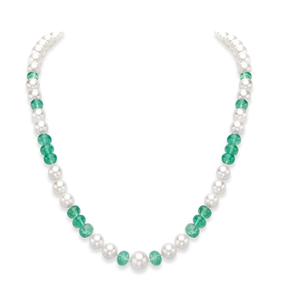 Jewellery Theo Fennell | Emerald Bead & Freshwater Pearl, 17 Necklace