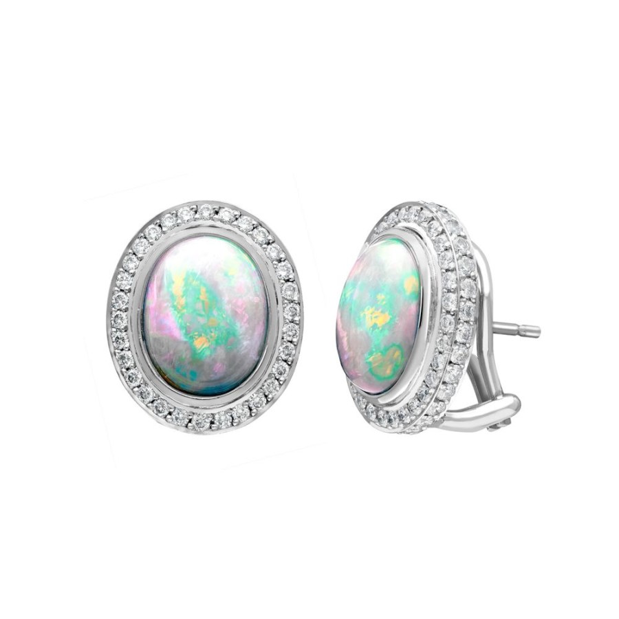 Jewellery Theo Fennell | Cabochon Opal And Diamond Stud Earrings