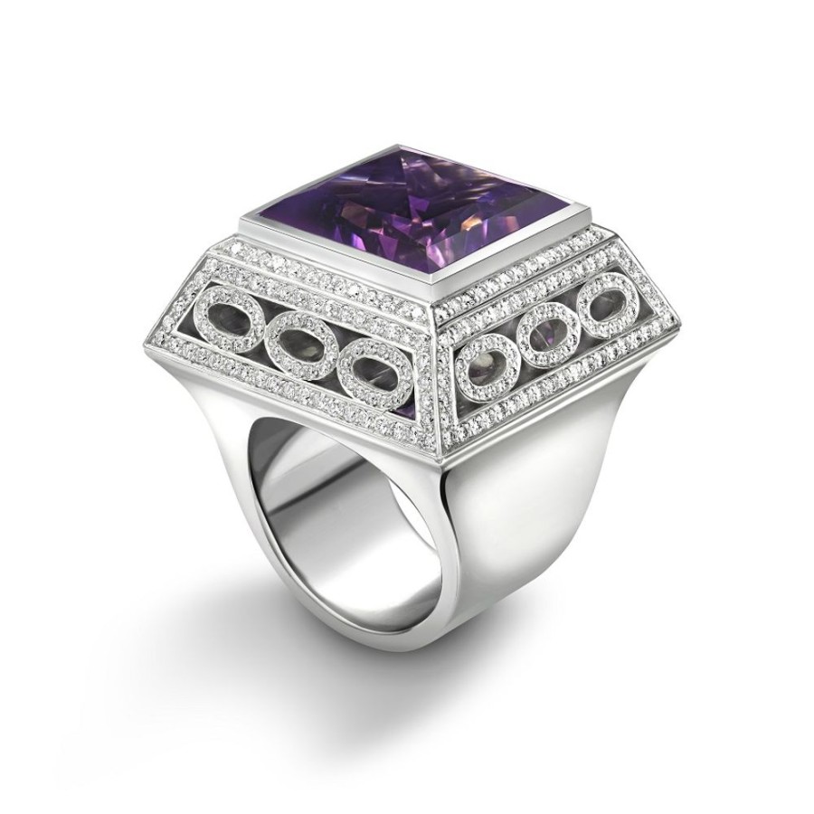 Jewellery Theo Fennell | Amethyst & Diamond Trellis Ring