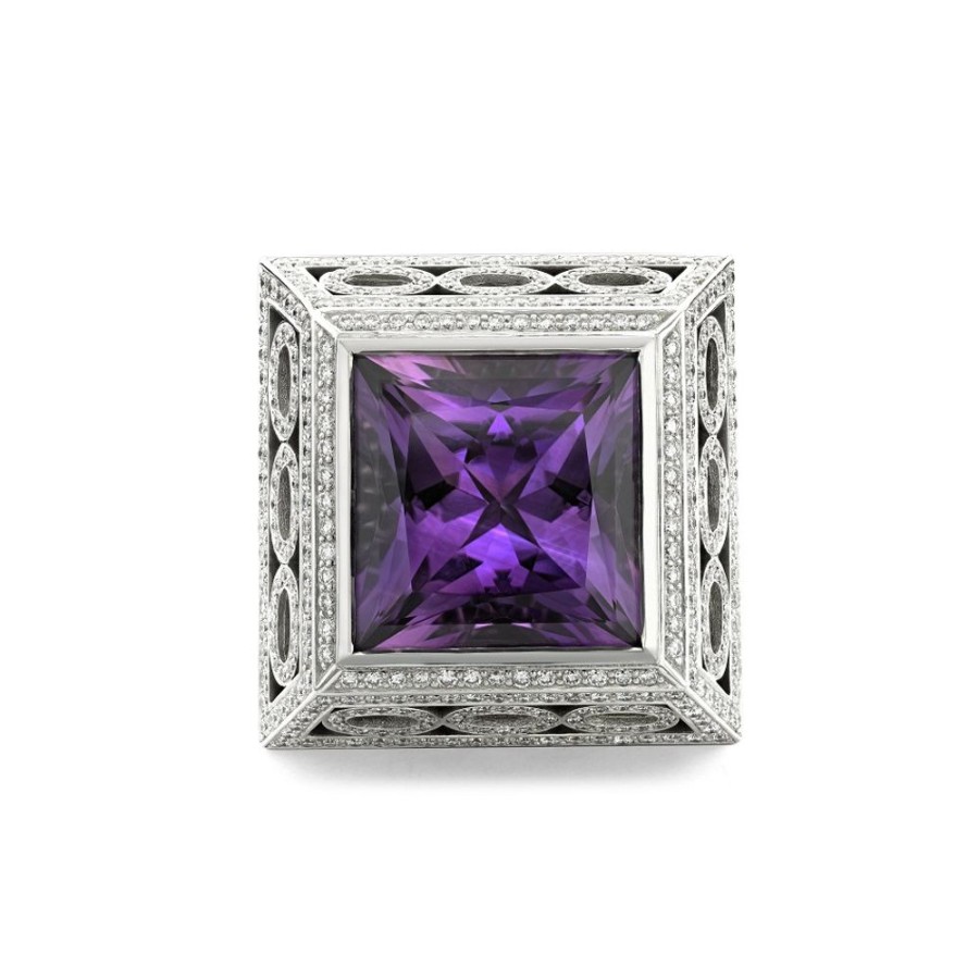 Jewellery Theo Fennell | Amethyst & Diamond Trellis Ring