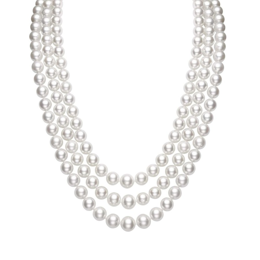 Jewellery Theo Fennell | Graduated Akoya Three Row Pearl Necklace