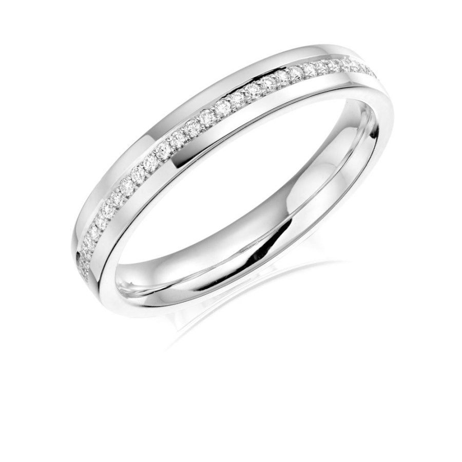 Jewellery Theo Fennell | Ladies Diamond Set 3Mm Platinum Band