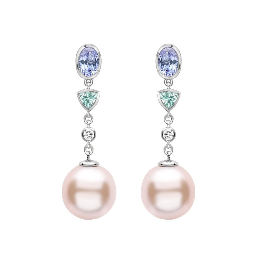 Jewellery Theo Fennell | Tanzanite, Beryl, Diamond And Pearl Drop Earrings