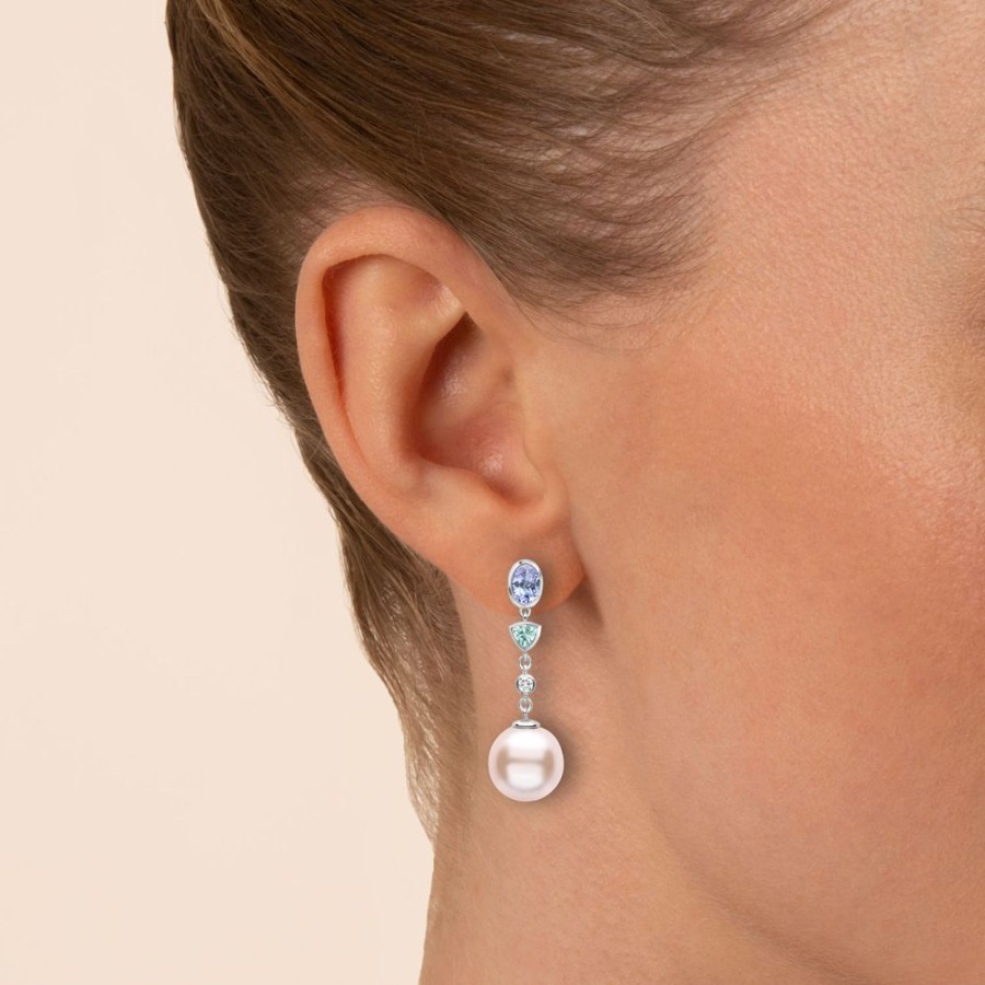 Jewellery Theo Fennell | Tanzanite, Beryl, Diamond And Pearl Drop Earrings