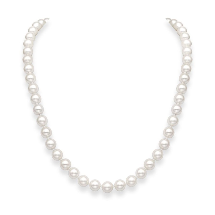 Jewellery Theo Fennell | 7-7.5Mm Akoya Pearl Necklace 18 With White Gold Clasp