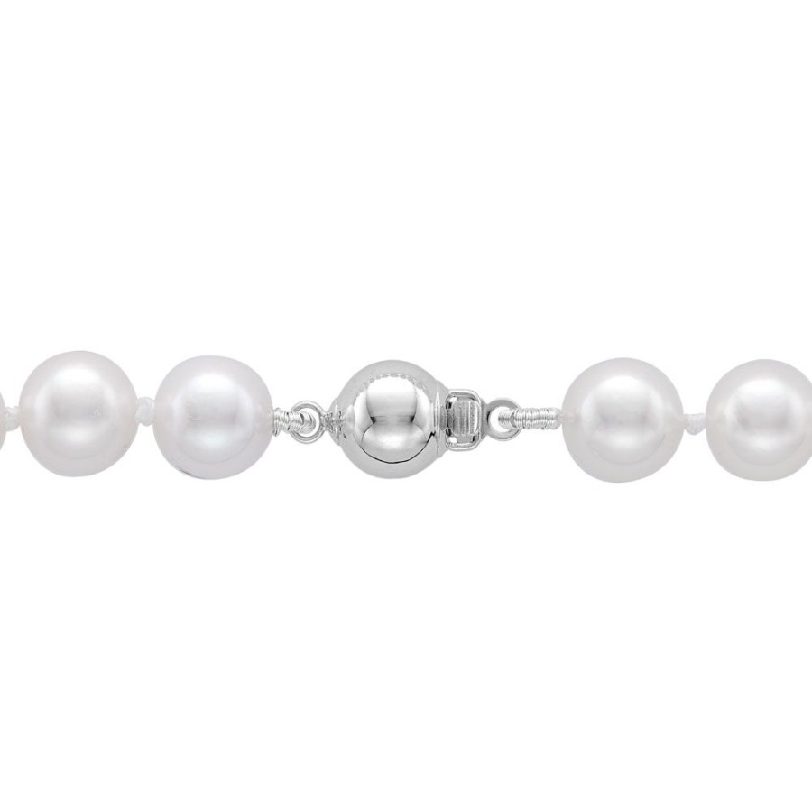 Jewellery Theo Fennell | 7-7.5Mm Akoya Pearl Necklace 18 With White Gold Clasp