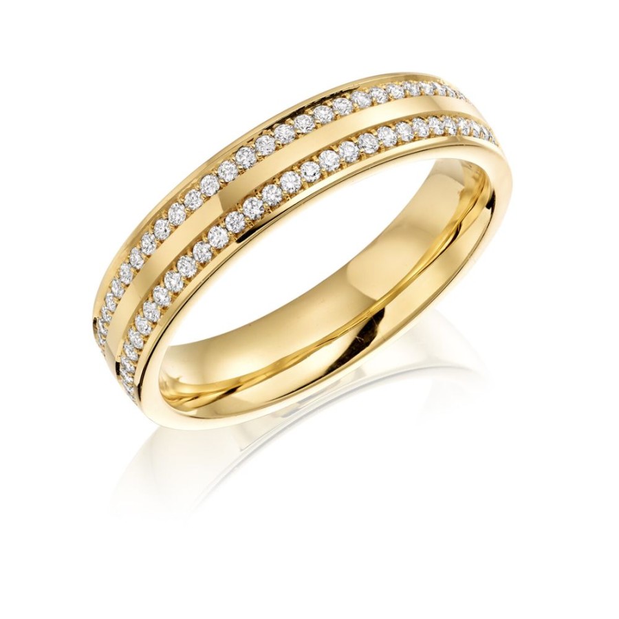 Jewellery Theo Fennell | Ladies Diamond Set 4Mm Yellow Gold Band