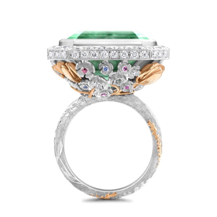 Jewellery Theo Fennell | Blue-Green Tourmaline & Diamond Floribunda Ring