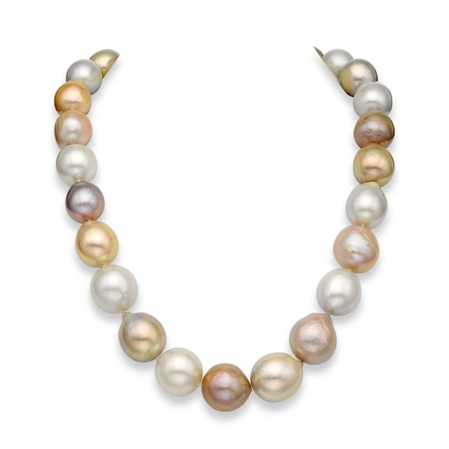 Jewellery Theo Fennell | White South Sea & Multi Colour Freshwater Baroque Pearl Necklace