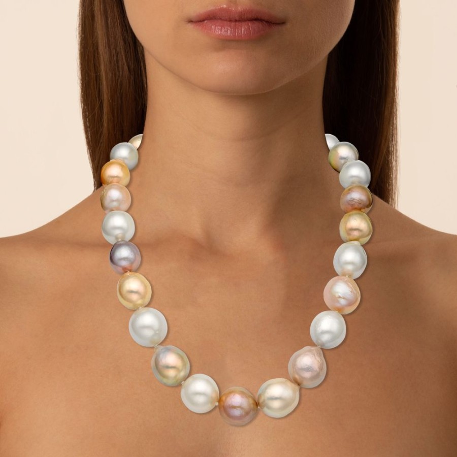 Jewellery Theo Fennell | White South Sea & Multi Colour Freshwater Baroque Pearl Necklace