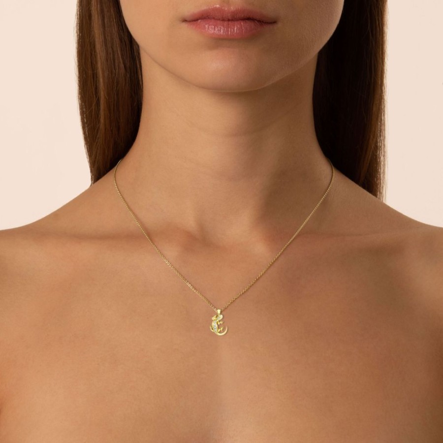 Jewellery Theo Fennell | Gold & Diamond Small Salamander Pendant & Chain