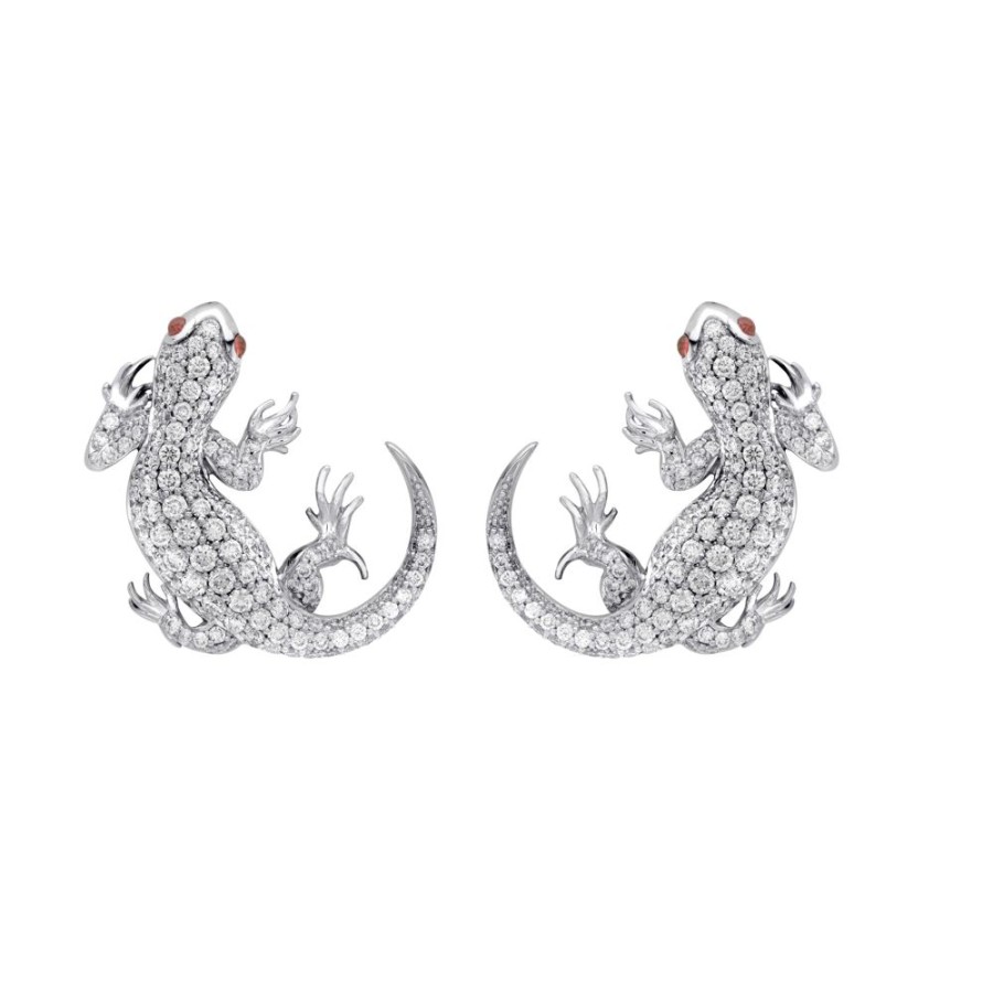 Jewellery Theo Fennell | Diamond Pave Large Salamander Earrings