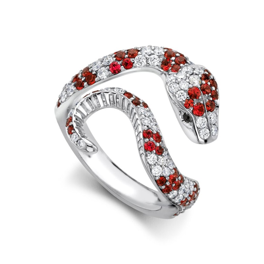 Jewellery Theo Fennell | Diamond & Ruby Striped Venym Ring