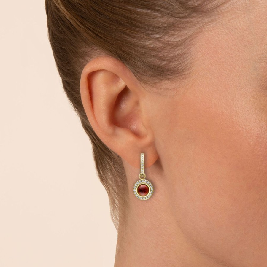 Jewellery Theo Fennell | Red Enamel Hoop Drop Earrings