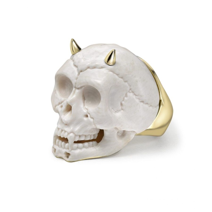 Jewellery Theo Fennell | Devil Horn Mammoth Ivory Skull Ring