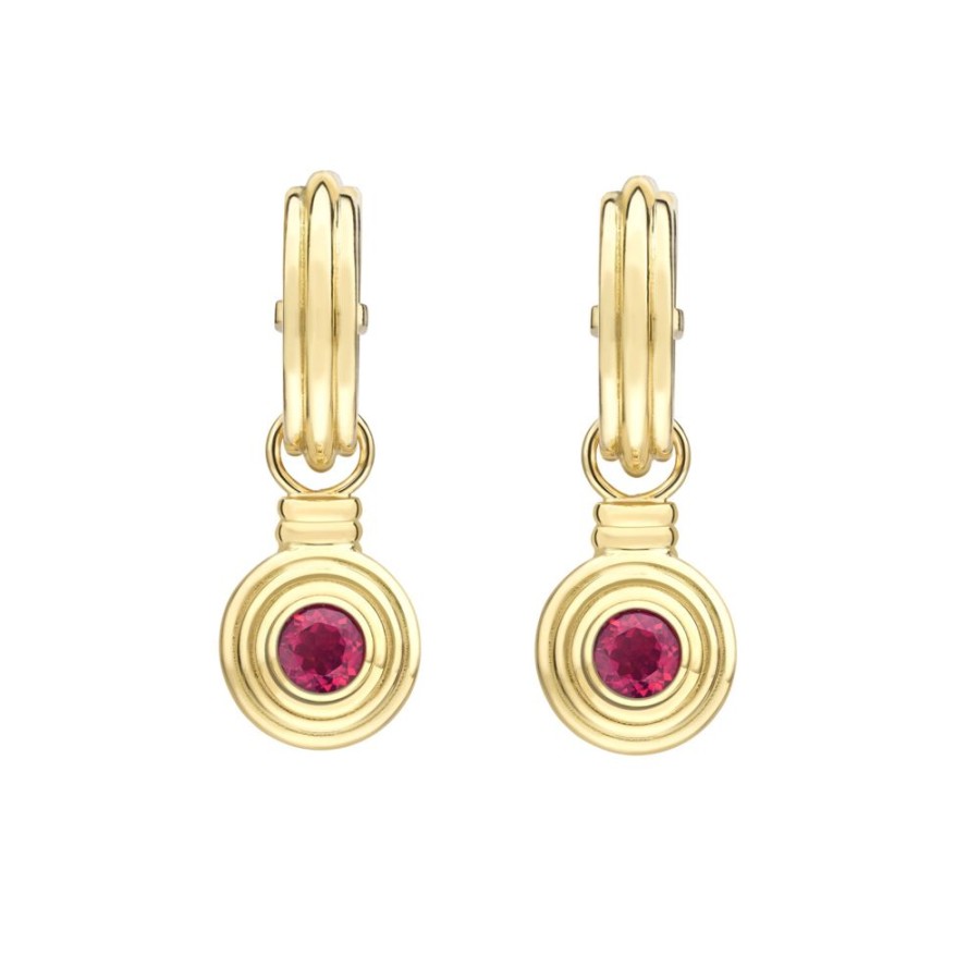 Jewellery Theo Fennell | Rubelite Hoop Ripple Earrings