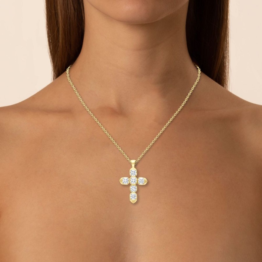 Jewellery Theo Fennell | Forevermark Cushion Cut Diamond Cross Pendant