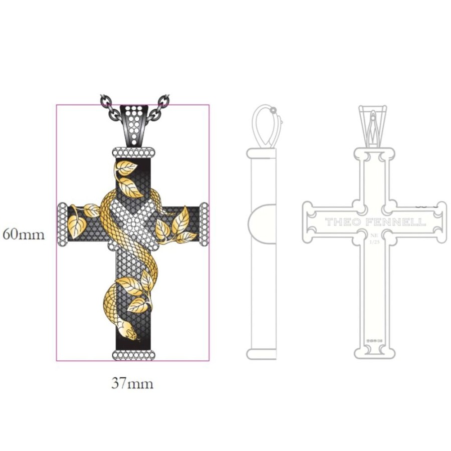 Jewellery Theo Fennell | The Night Serpent Cross Pendant