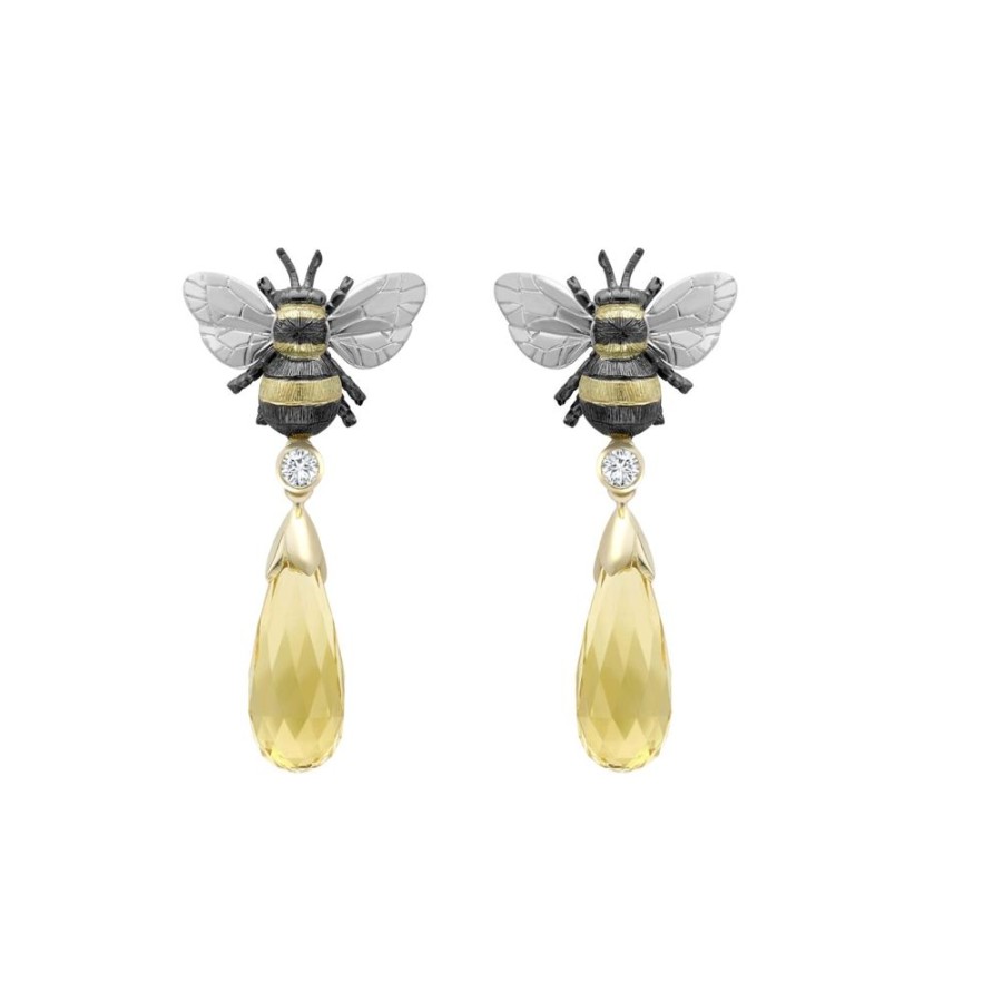 Jewellery Theo Fennell | Yellow Beryl Drop Bee Drop Earrings